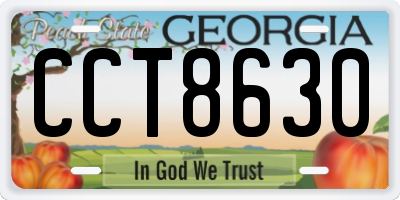 GA license plate CCT8630