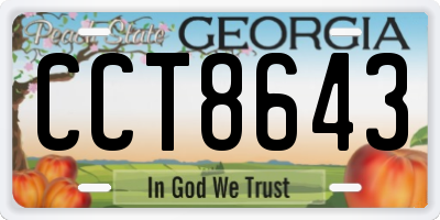 GA license plate CCT8643