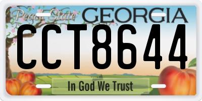GA license plate CCT8644