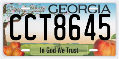 GA license plate CCT8645