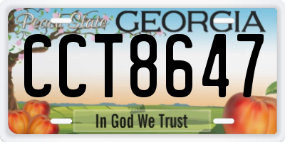 GA license plate CCT8647