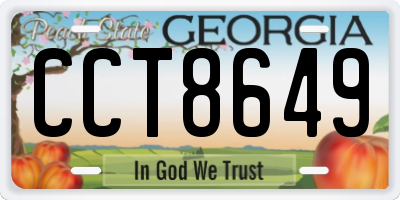 GA license plate CCT8649