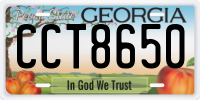 GA license plate CCT8650