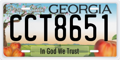 GA license plate CCT8651