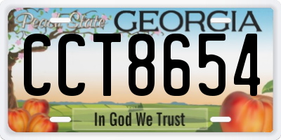 GA license plate CCT8654