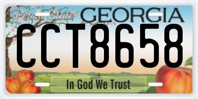 GA license plate CCT8658