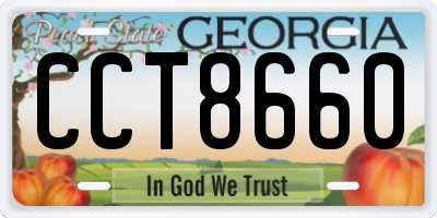 GA license plate CCT8660