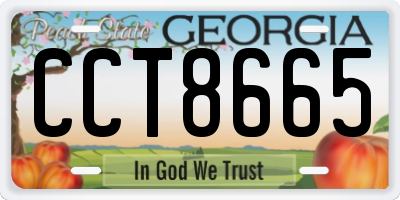 GA license plate CCT8665
