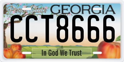 GA license plate CCT8666