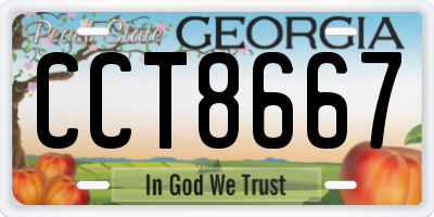 GA license plate CCT8667