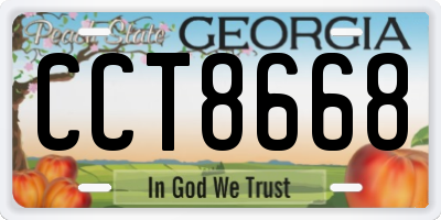 GA license plate CCT8668