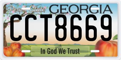 GA license plate CCT8669