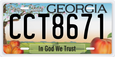GA license plate CCT8671