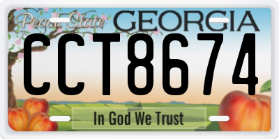 GA license plate CCT8674