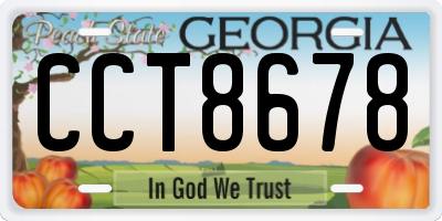 GA license plate CCT8678