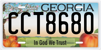 GA license plate CCT8680