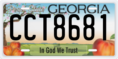 GA license plate CCT8681