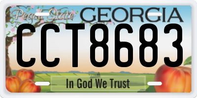 GA license plate CCT8683