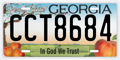 GA license plate CCT8684