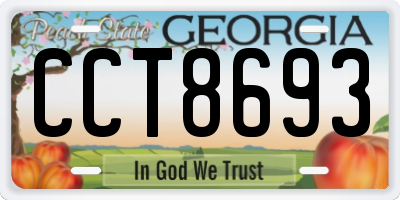 GA license plate CCT8693
