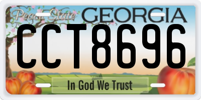 GA license plate CCT8696