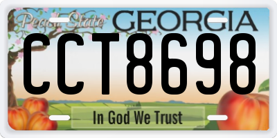 GA license plate CCT8698
