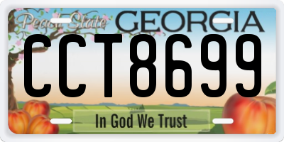 GA license plate CCT8699