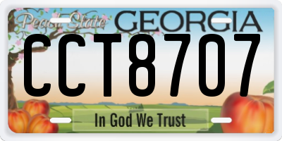 GA license plate CCT8707