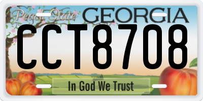 GA license plate CCT8708
