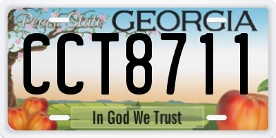 GA license plate CCT8711