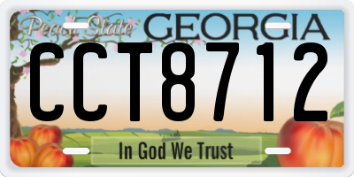 GA license plate CCT8712