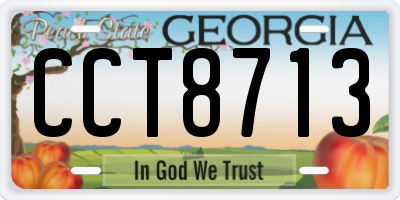 GA license plate CCT8713