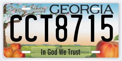 GA license plate CCT8715