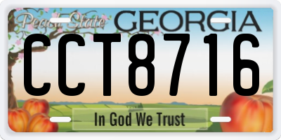 GA license plate CCT8716