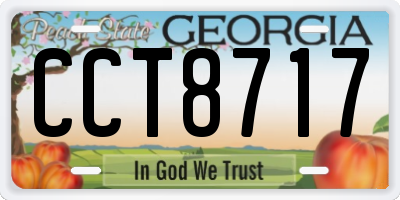 GA license plate CCT8717