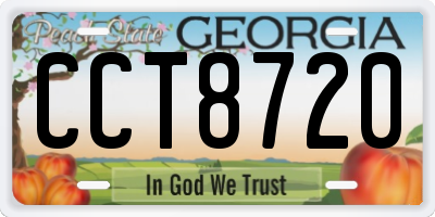 GA license plate CCT8720