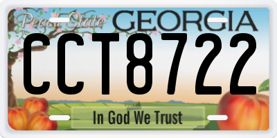 GA license plate CCT8722