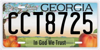 GA license plate CCT8725
