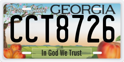 GA license plate CCT8726
