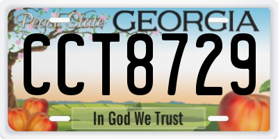 GA license plate CCT8729