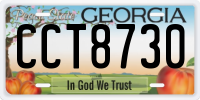 GA license plate CCT8730