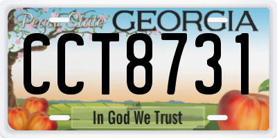GA license plate CCT8731