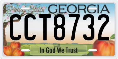 GA license plate CCT8732