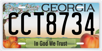 GA license plate CCT8734