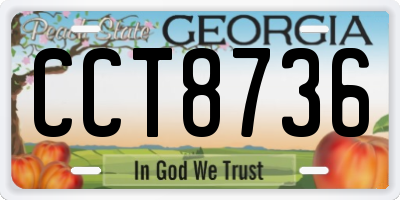 GA license plate CCT8736