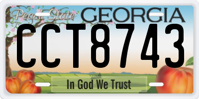GA license plate CCT8743