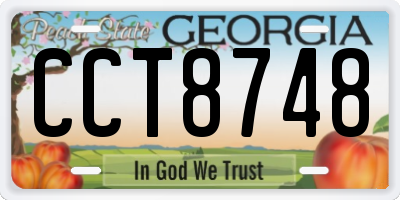 GA license plate CCT8748