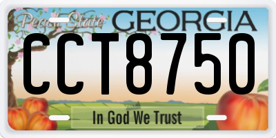 GA license plate CCT8750