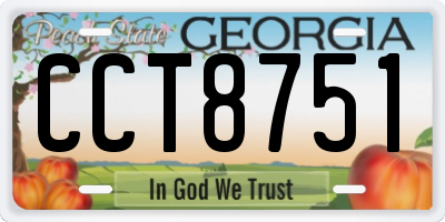GA license plate CCT8751