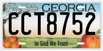 GA license plate CCT8752